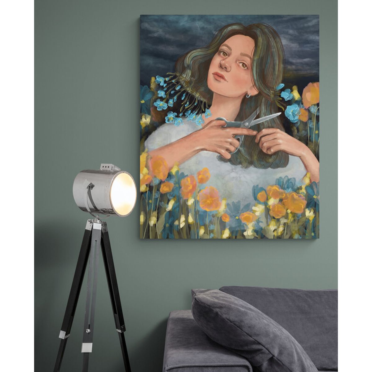 TAYRONA STORE - Cuadro En Lienzo Para La Sala Pintura Mujer 226 120x150cm