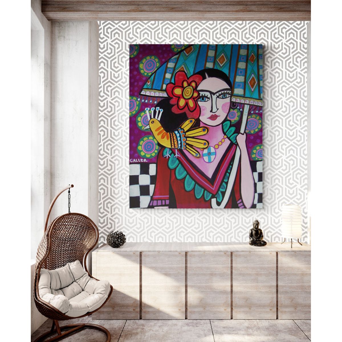 TAYRONA STORE - Cuadro En Lienzo Para La Sala Frida Kahlo 038 40x50cm