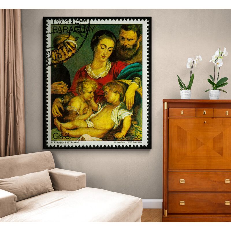 TAYRONA STORE - Cuadro En Lienzo Para La Sala Mujer Estampilla 022 60x75cm