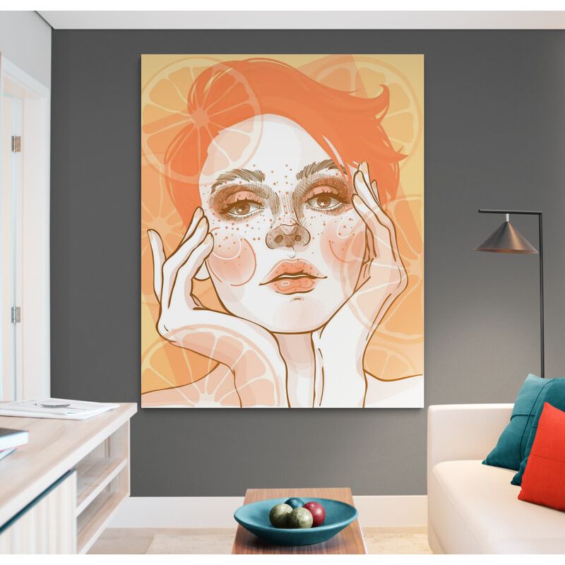 TAYRONA STORE - Cuadro En Lienzo Para La Sala Pintura Mujer 161 60x75cm