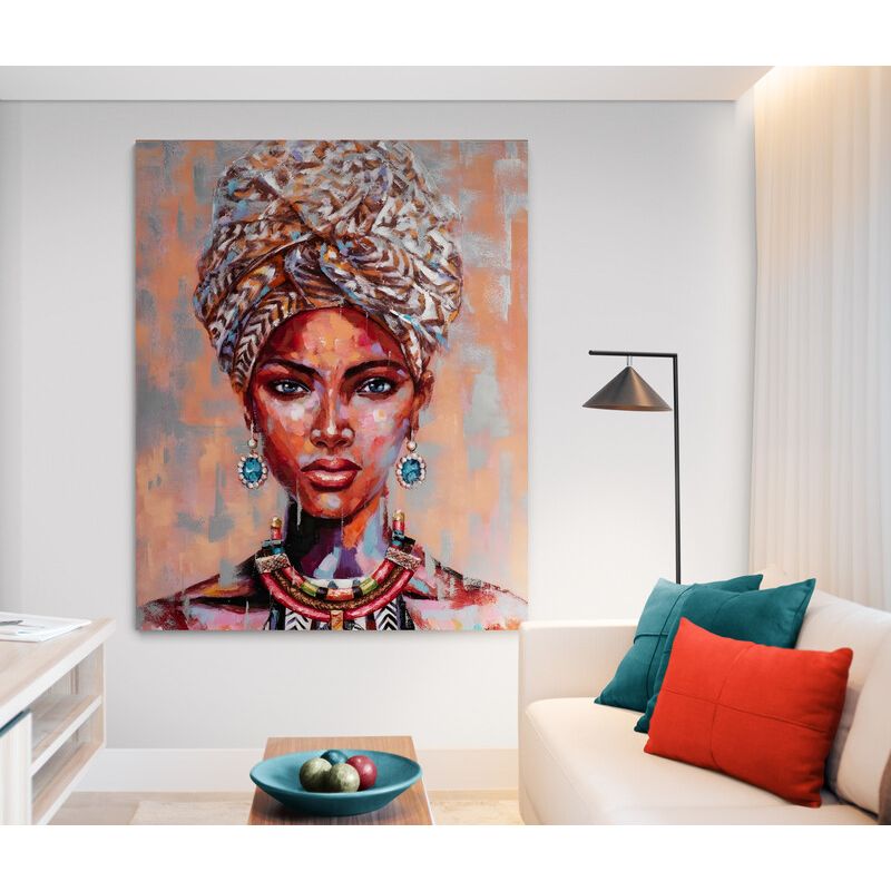 TAYRONA STORE - Cuadro En Lienzo Para La Sala Pintura Mujeres Africanas 036 60x75cm
