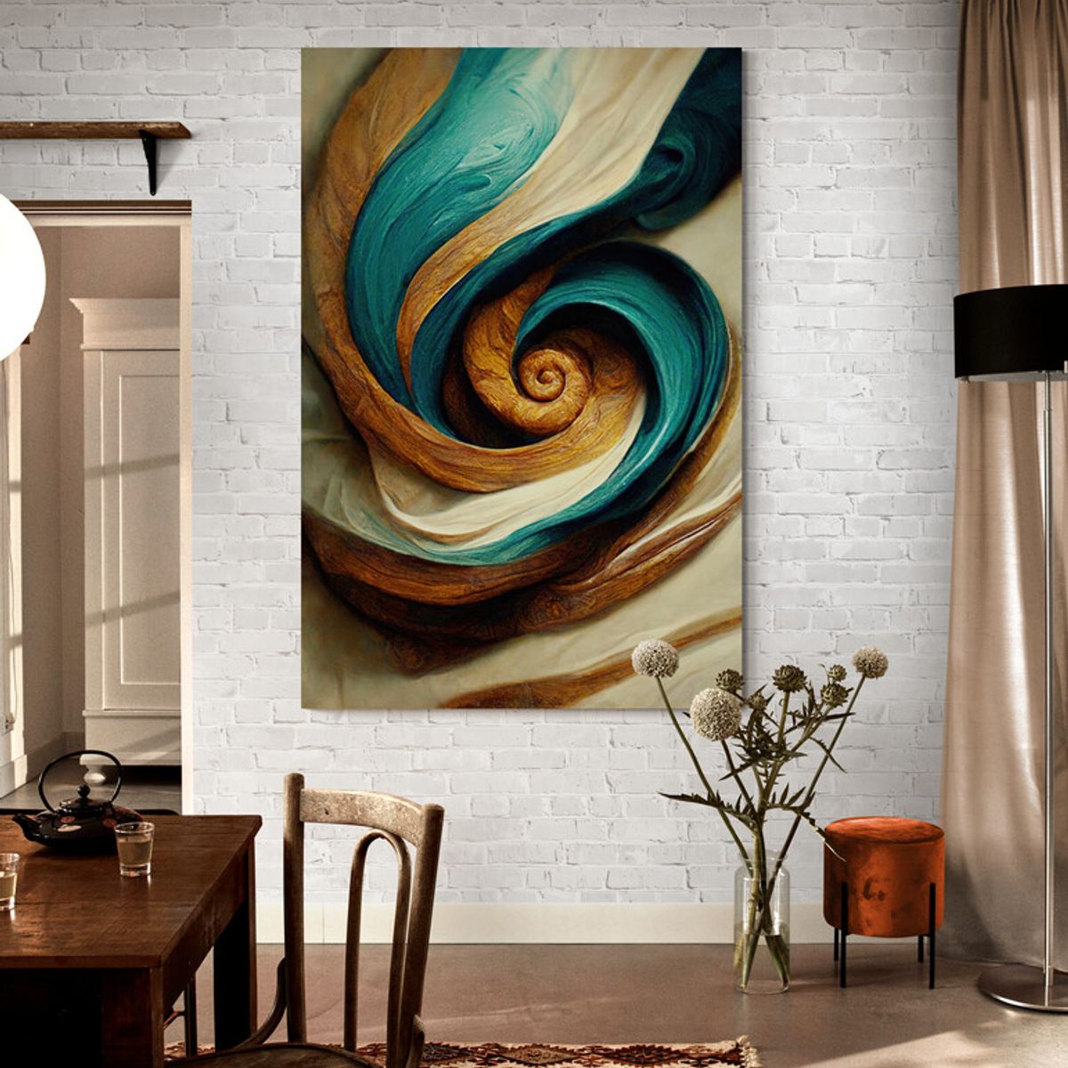 TAYRONA STORE - Cuadro En Lienzo Para La Sala Abstracto Colores 284 70x100cm