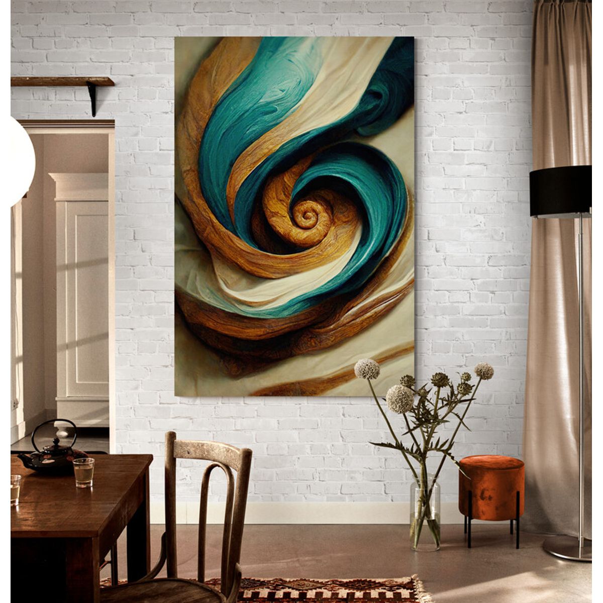 TAYRONA STORE - Cuadro En Lienzo Para La Sala Abstracto Colores 284 80x120cm