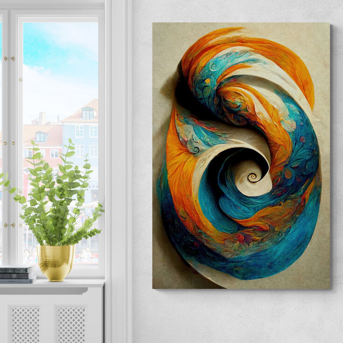 TAYRONA STORE - Cuadro En Lienzo Para La Sala Abstracto Colores 285 50x70cm