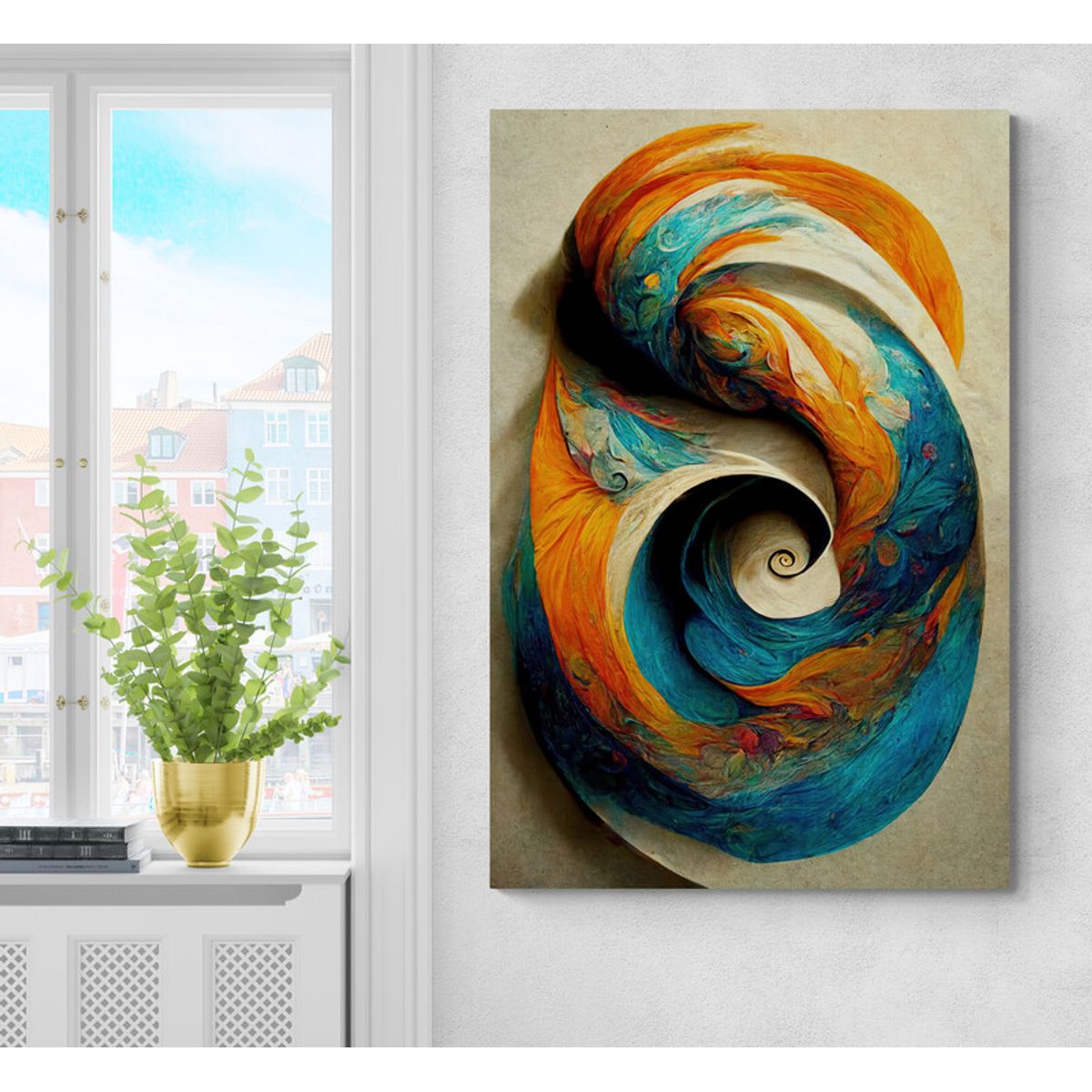 TAYRONA STORE - Cuadro En Lienzo Para La Sala Abstracto Colores 285 50x70cm