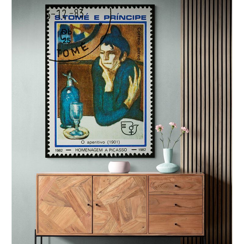 TAYRONA STORE - Cuadro En Lienzo Para La Sala Mujer Estampilla 025 70x100cm