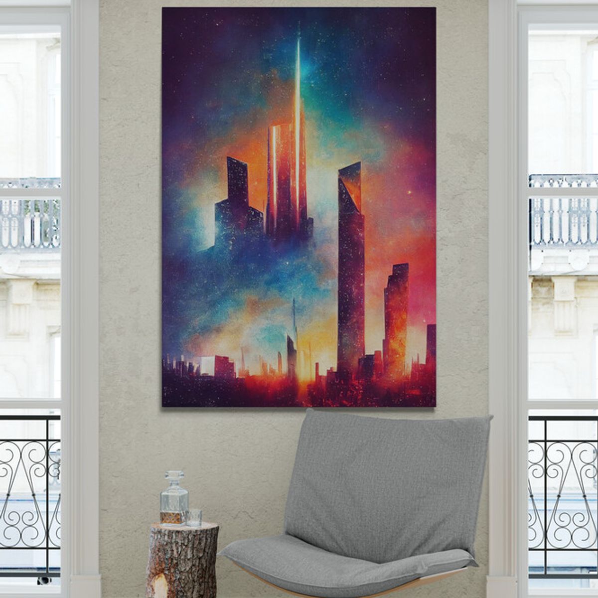 TAYRONA STORE - Cuadro En Lienzo Para La Sala Pintura Ciudad 191 35x50cm