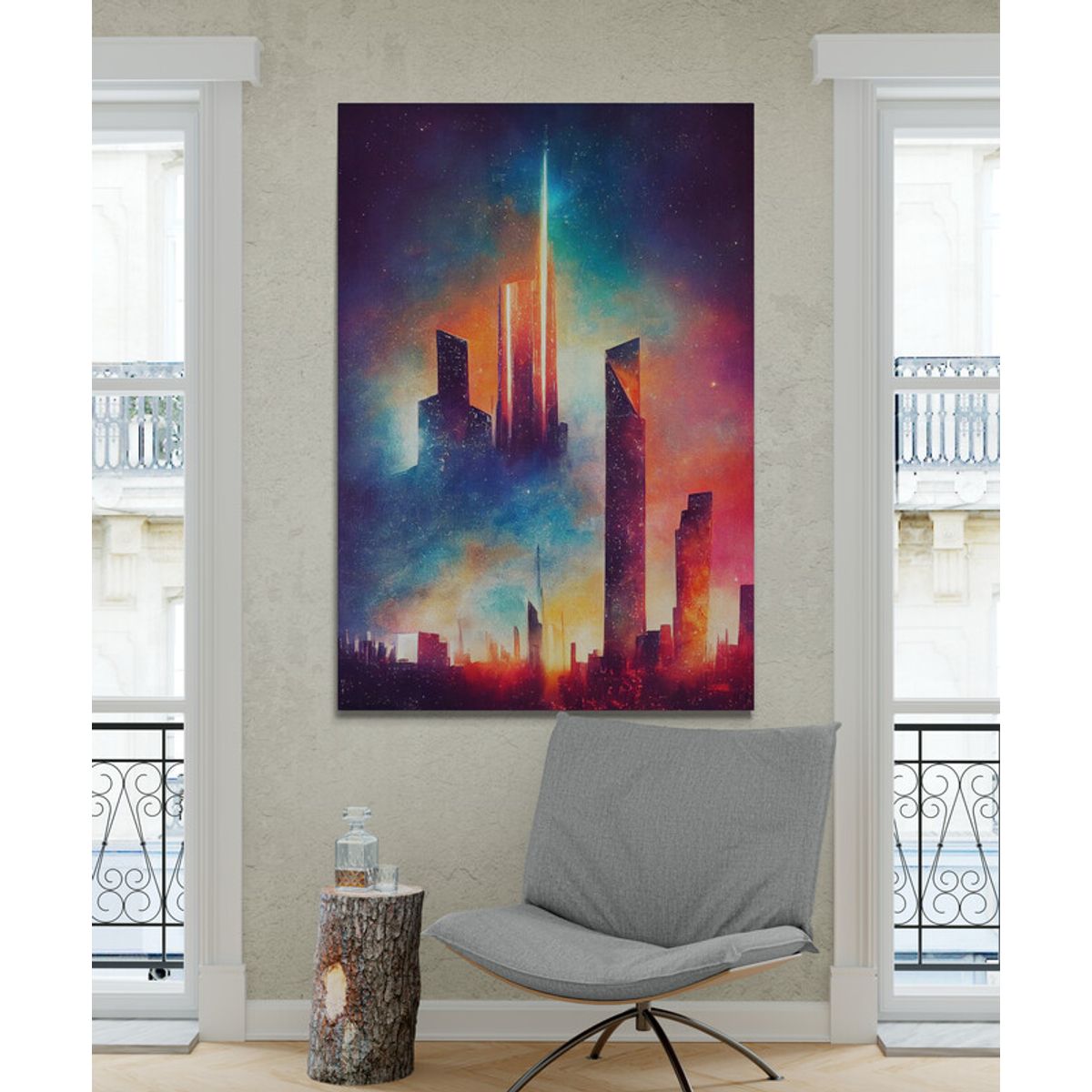 TAYRONA STORE - Cuadro En Lienzo Para La Sala Pintura Ciudad 191 35x50cm