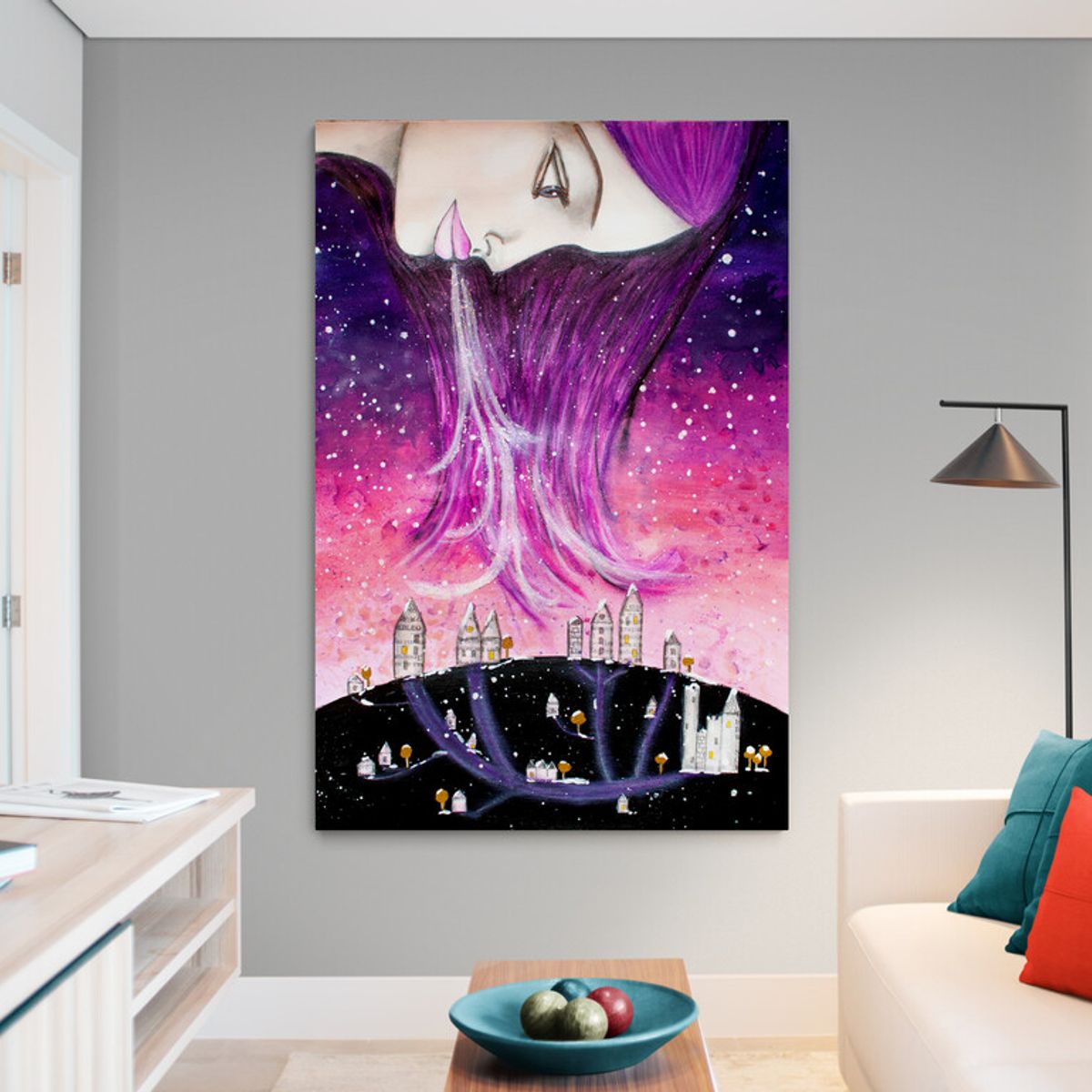 TAYRONA STORE - Cuadro En Lienzo Para La Sala Pintura Mujer 072 50x70cm