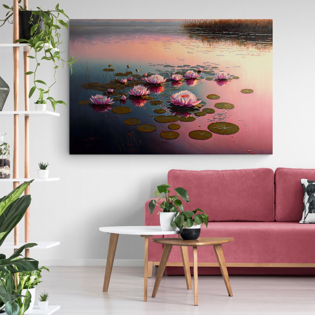 TAYRONA STORE - Cuadro En Lienzo Para La Sala Flor De Loto 096 100x70cm