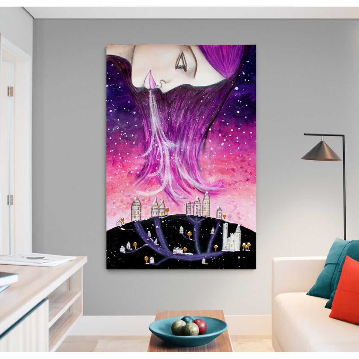 TAYRONA STORE - Cuadro En Lienzo Para La Sala Pintura Mujer 072 70x100cm