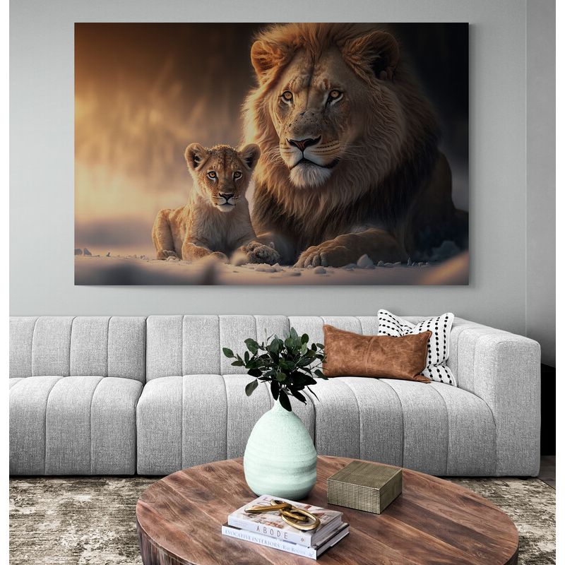 TAYRONA STORE - Cuadro En Lienzo Para La Sala Leon Colores 169 100x70cm