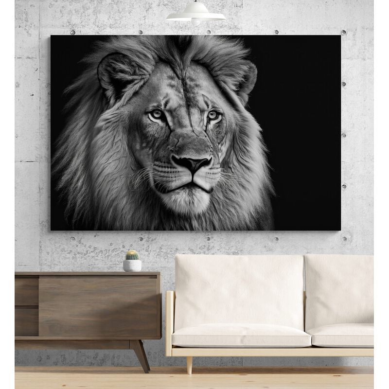 TAYRONA STORE - Cuadro En Lienzo Para La Sala Leon Colores 089 50x35cm