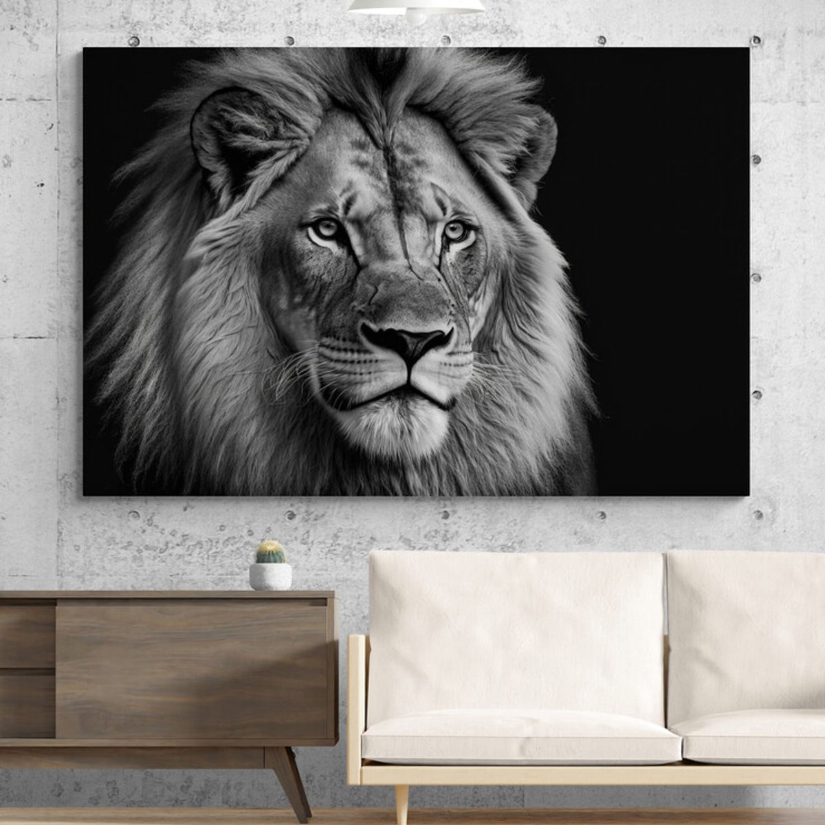 TAYRONA STORE - Cuadro En Lienzo Para La Sala Leon Colores 089 100x70cm