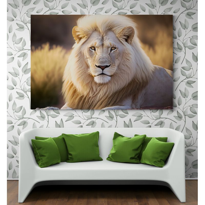 TAYRONA STORE - Cuadro En Lienzo Para La Sala Leon Colores 164 50x35cm