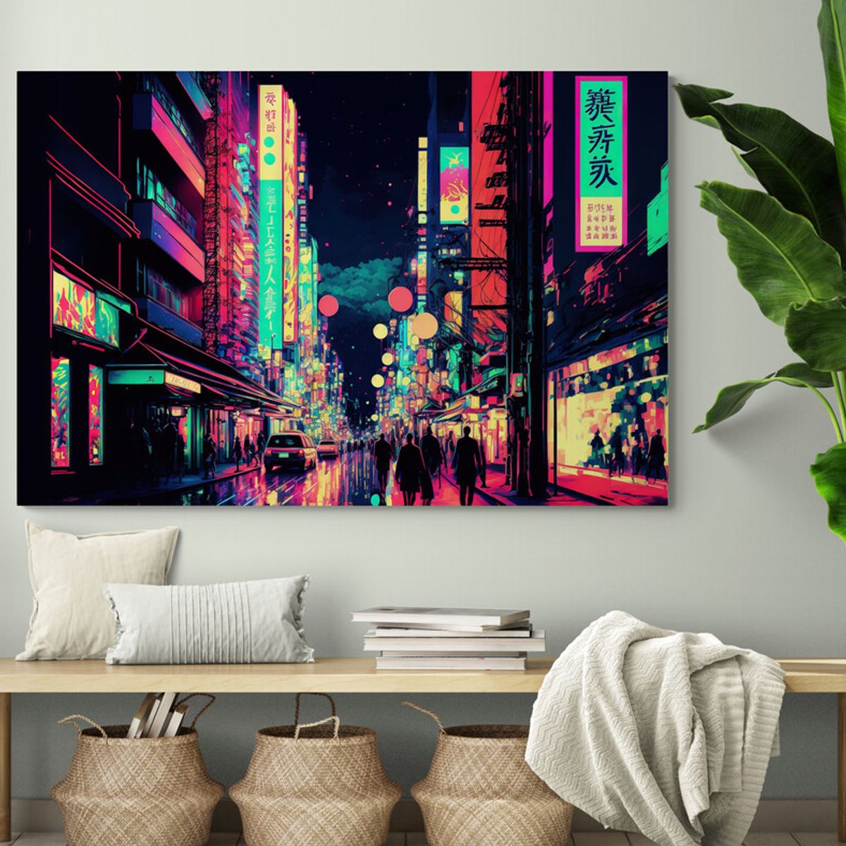 TAYRONA STORE - Cuadro En Lienzo Para La Sala Pintura Ciudad 206 100x70cm