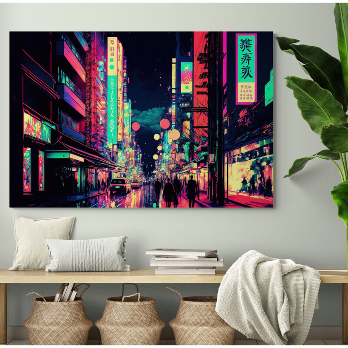 TAYRONA STORE - Cuadro En Lienzo Para La Sala Pintura Ciudad 206 100x70cm