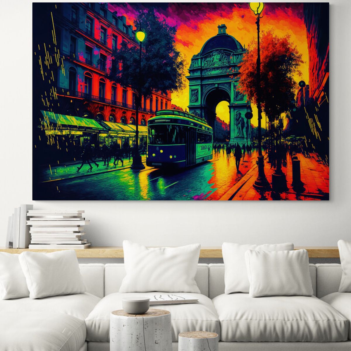 TAYRONA STORE - Cuadro En Lienzo Para La Sala Pintura Ciudad 207 50x35cm