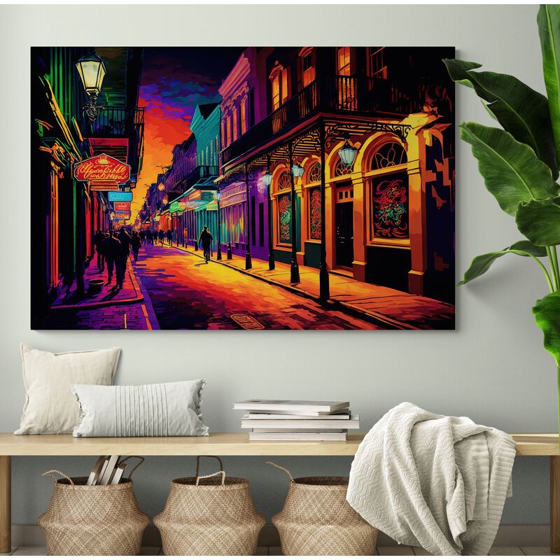 TAYRONA STORE - Cuadro En Lienzo Para La Sala Pintura Ciudad 210 100x70cm