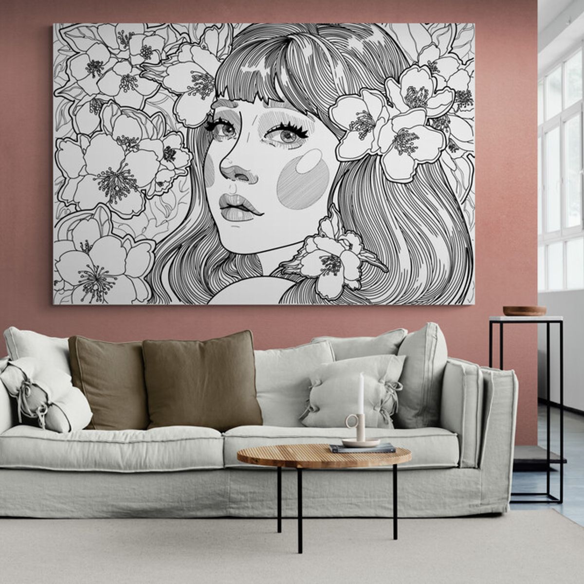 TAYRONA STORE - Cuadro En Lienzo Para La Sala Pintura Mujer 152 100x70cm