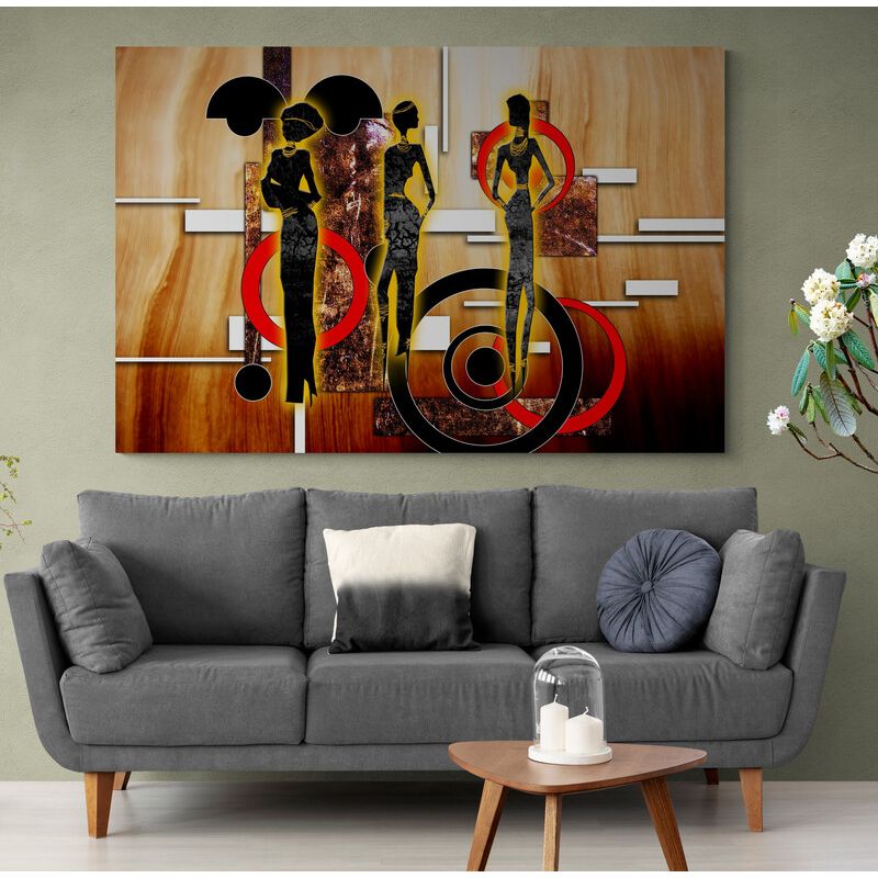 TAYRONA STORE - Cuadro En Lienzo Para La Sala Pintura Mujeres Africanas 002 120x80cm