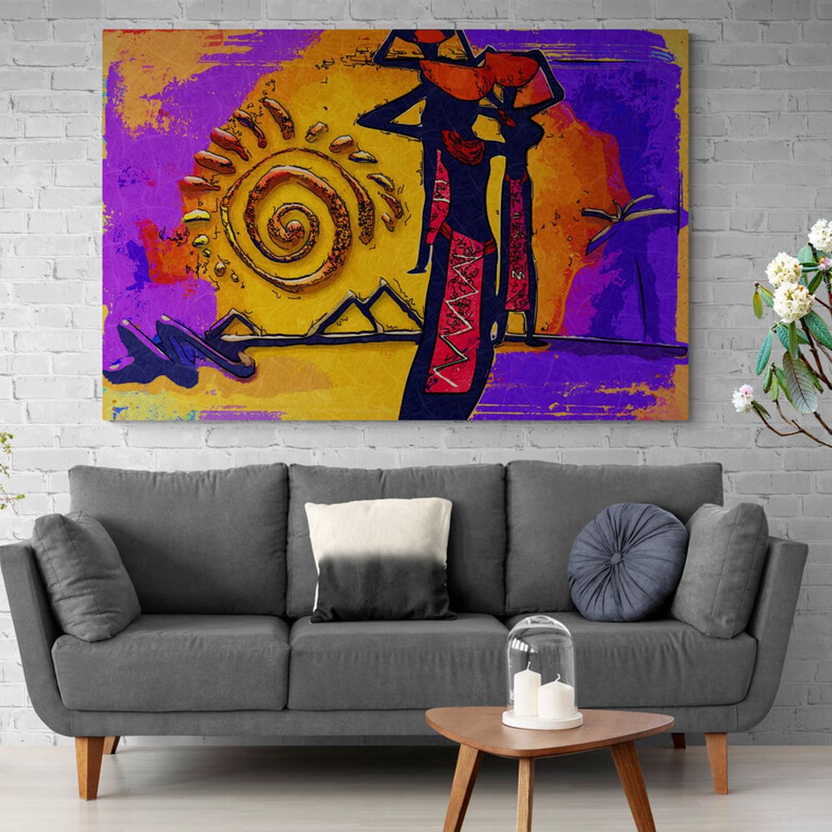 TAYRONA STORE - Cuadro En Lienzo Para La Sala Pintura Mujeres Africanas 003 50x35cm