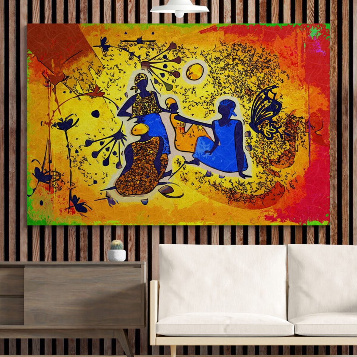 TAYRONA STORE - Cuadro En Lienzo Para La Sala Pintura Mujeres Africanas 004 70x50cm