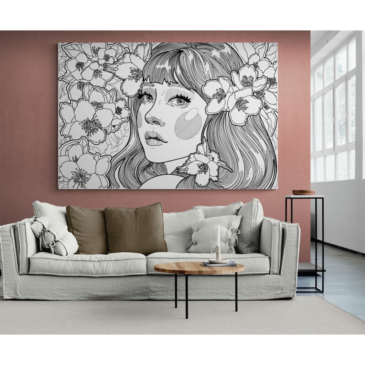 TAYRONA STORE - Cuadro En Lienzo Para La Sala Pintura Mujer 152 120x80cm
