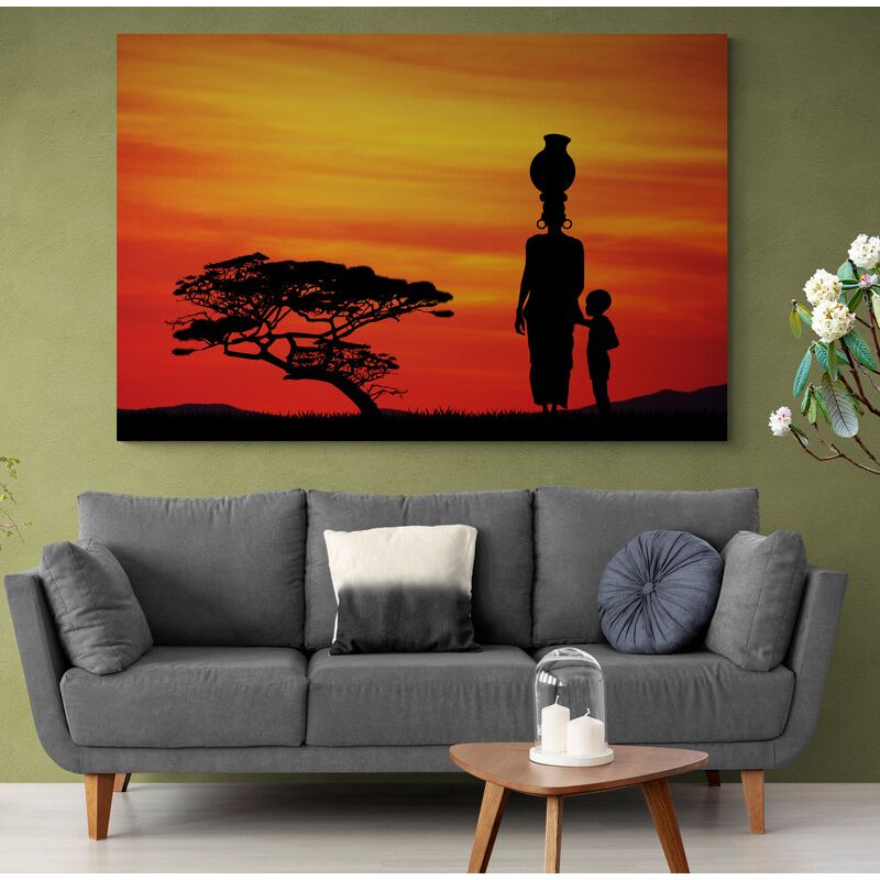 TAYRONA STORE - Cuadro En Lienzo Para La Sala Pintura Mujeres Africanas 006 150x100cm