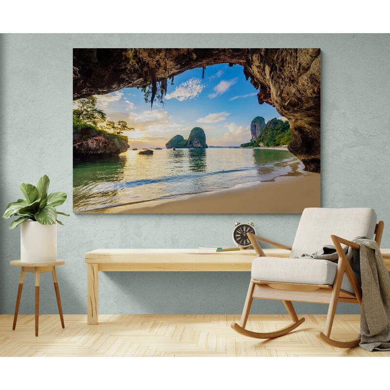 TAYRONA STORE - Cuadro En Lienzo Para La Sala Playa 152 50x35cm