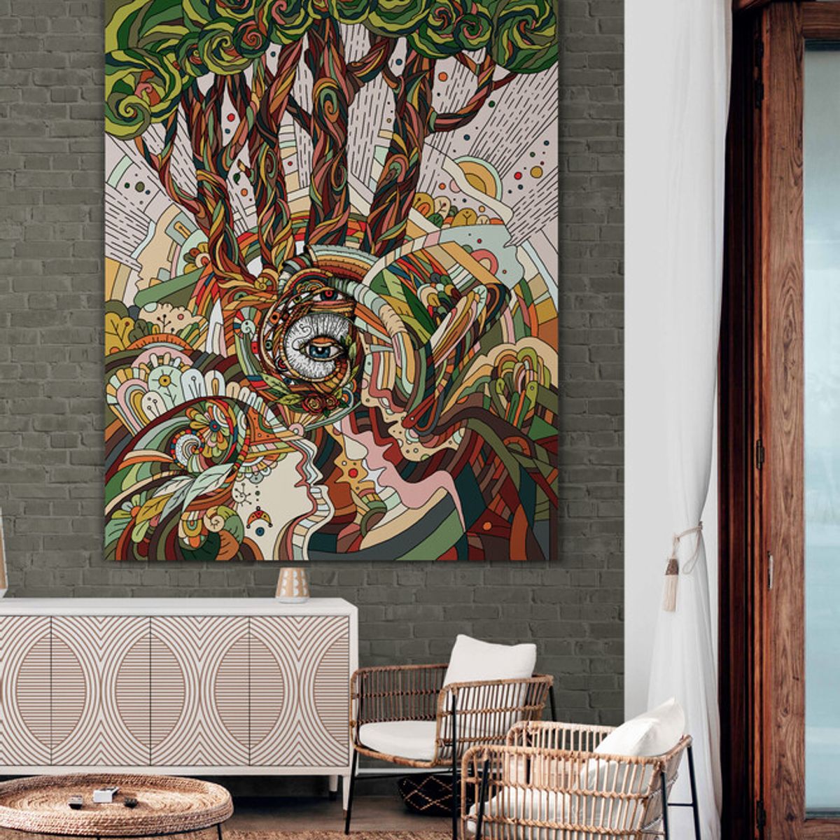 TAYRONA STORE - Cuadro En Lienzo Para La Sala Arbol De La Vida 045 100x135cm