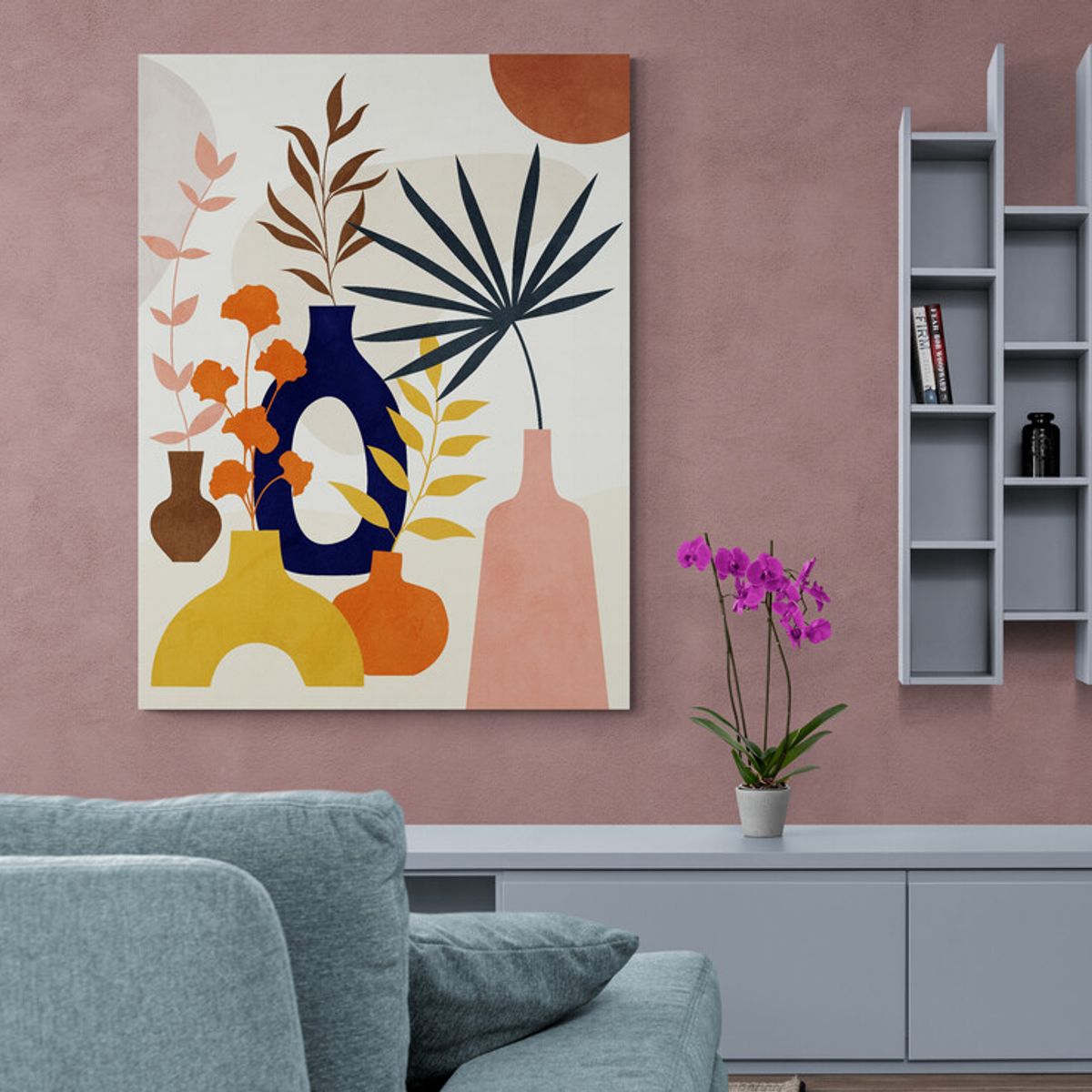 TAYRONA STORE - Cuadro En Lienzo Para La Sala Boho Diseño Minimalista 556 30x40cm