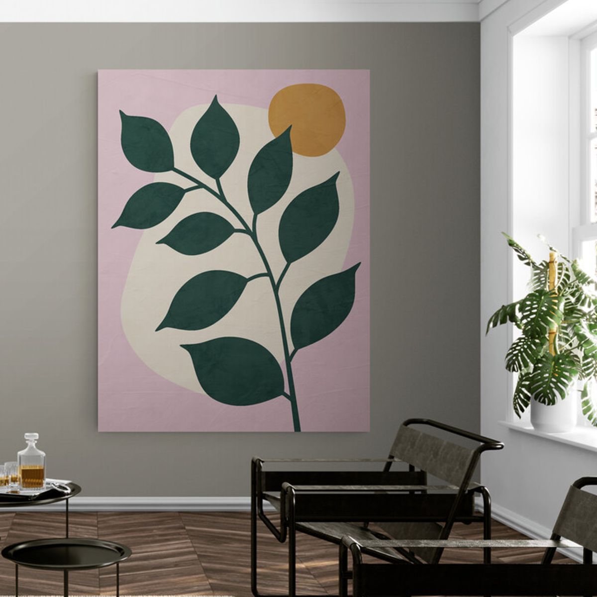 TAYRONA STORE - Cuadro En Lienzo Para La Sala Boho Diseño Minimalista 554 100x135cm