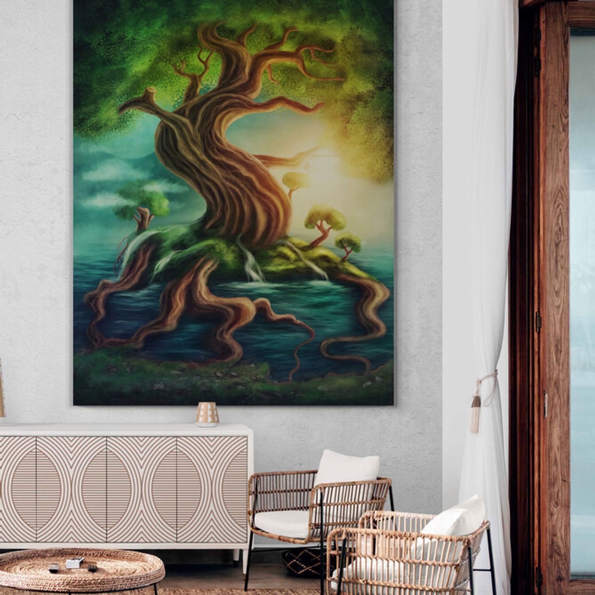 TAYRONA STORE - Cuadro En Lienzo Para La Sala Arbol De La Vida 019 75x100cm