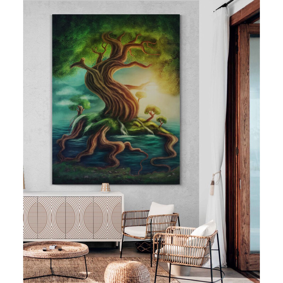 TAYRONA STORE - Cuadro En Lienzo Para La Sala Arbol De La Vida 019 75x100cm