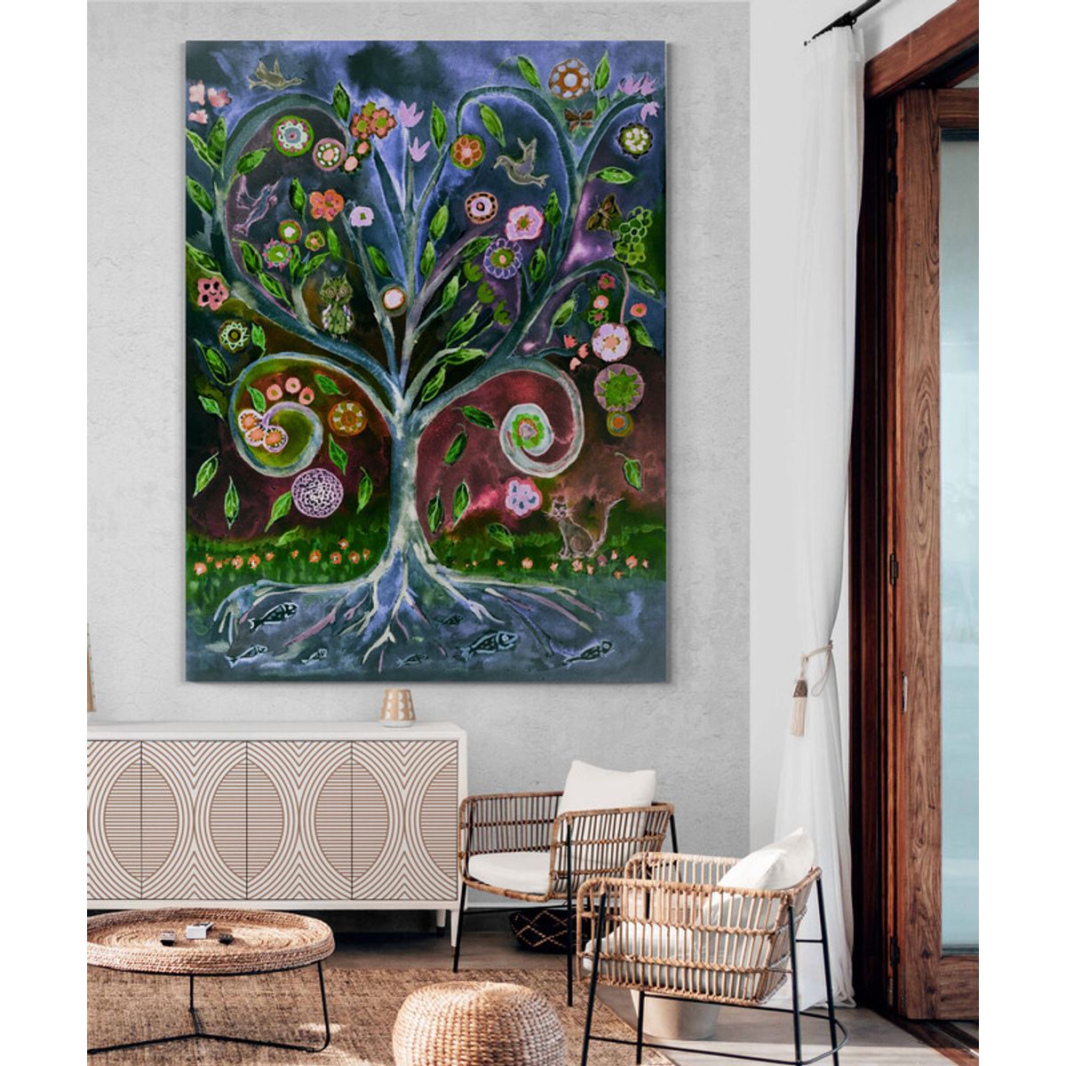 TAYRONA STORE - Cuadro En Lienzo Para La Sala Arbol De La Vida 022 75x100cm