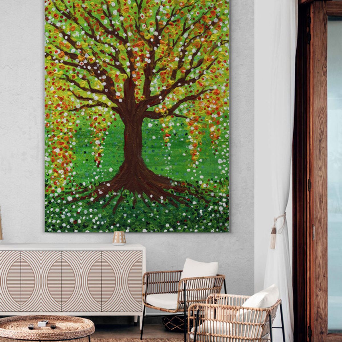TAYRONA STORE - Cuadro En Lienzo Para La Sala Arbol De La Vida 043 60x80cm