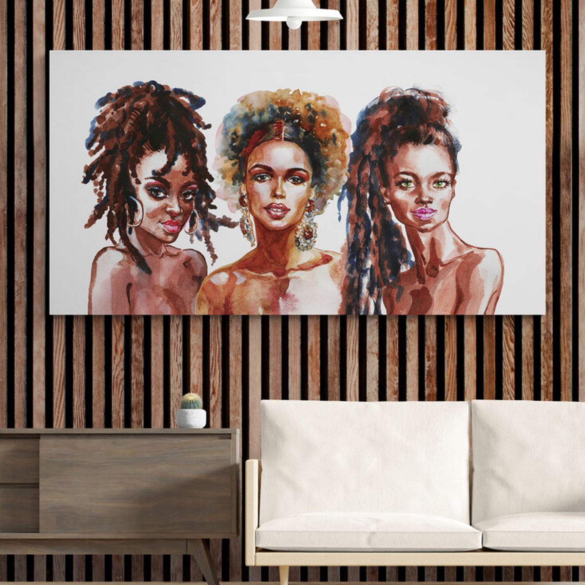 TAYRONA STORE - Cuadro En Lienzo Para La Sala Pintura Mujeres Africanas 008 110x60cm