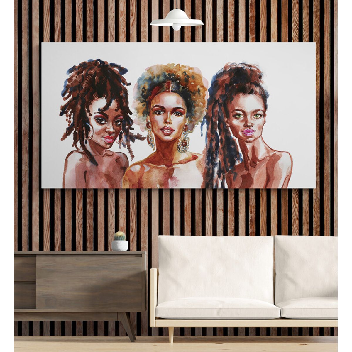TAYRONA STORE - Cuadro En Lienzo Para La Sala Pintura Mujeres Africanas 008 110x60cm