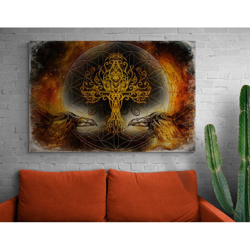 TAYRONA STORE - Cuadro En Lienzo Para La Sala Arbol De La Vida 030 50x35cm
