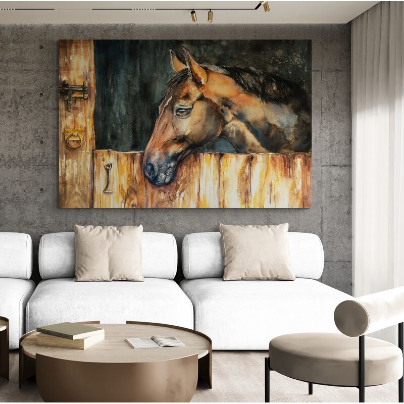 TAYRONA STORE - Cuadro En Lienzo Para La Sala Caballo 078 100x70cm