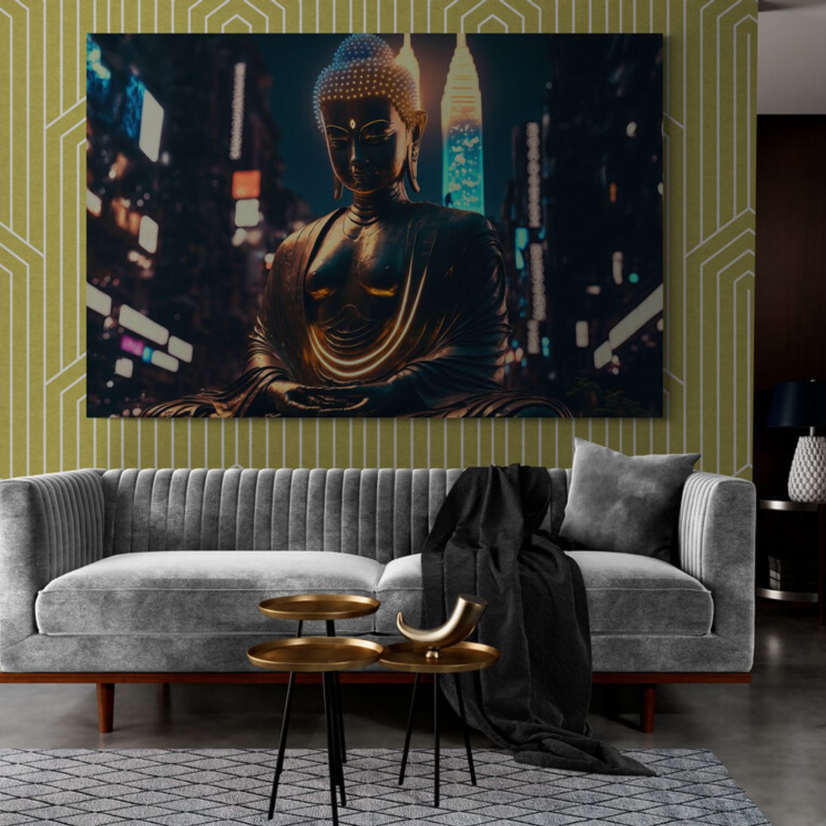 TAYRONA STORE - Cuadro En Lienzo Para La Sala Budda 168 150x100cm