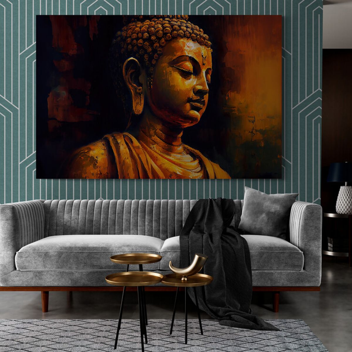 TAYRONA STORE - Cuadro En Lienzo Para La Sala Budda 189 50x35cm