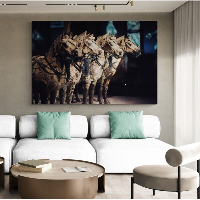 TAYRONA STORE - Cuadro En Lienzo Para La Sala Caballos 174 100x70cm