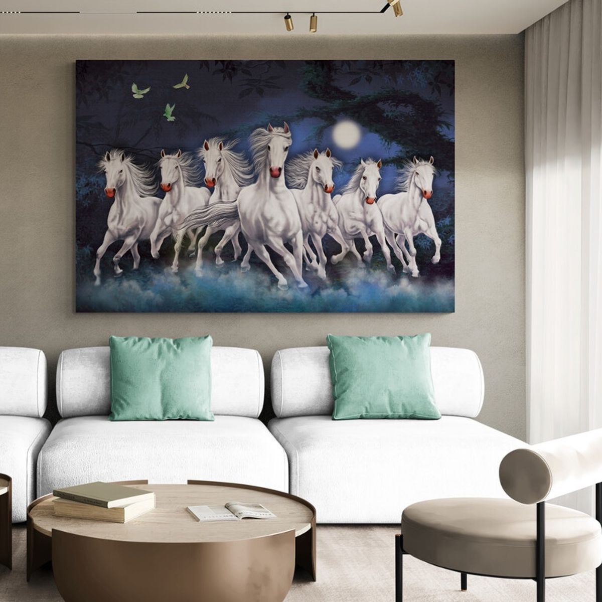 TAYRONA STORE - Cuadro En Lienzo Para La Sala Caballos 178 150x100cm