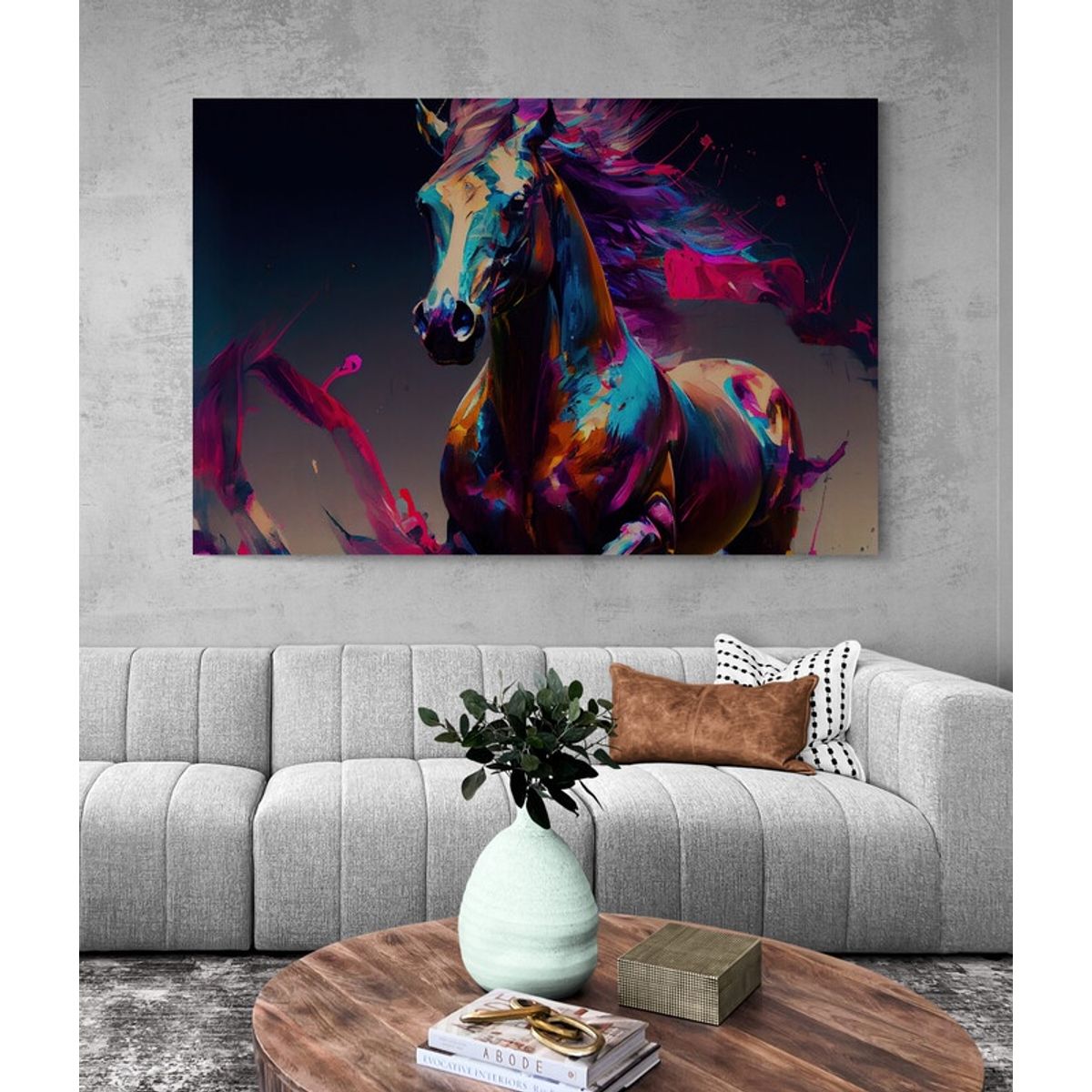 TAYRONA STORE - Cuadro En Lienzo Para La Sala Caballos 190 50x35cm