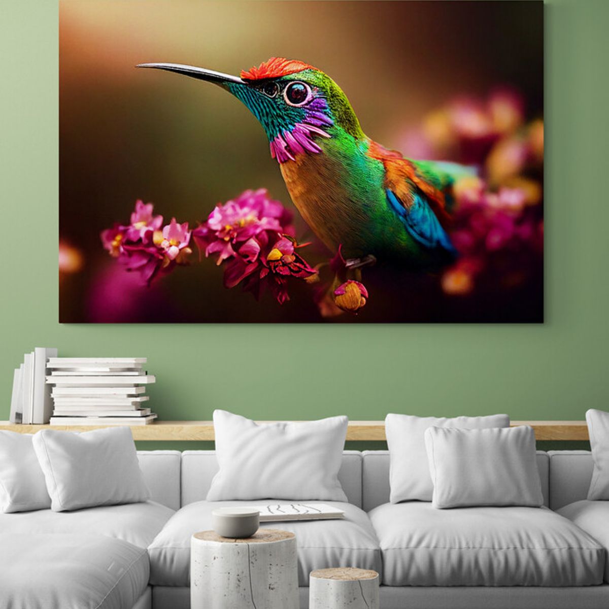 TAYRONA STORE - Cuadro En Lienzo Para La Sala Colibri 102 120x80cm