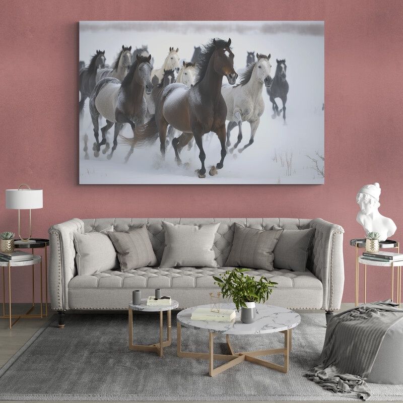 TAYRONA STORE - Cuadro En Lienzo Para La Sala Caballos 212 70x50cm