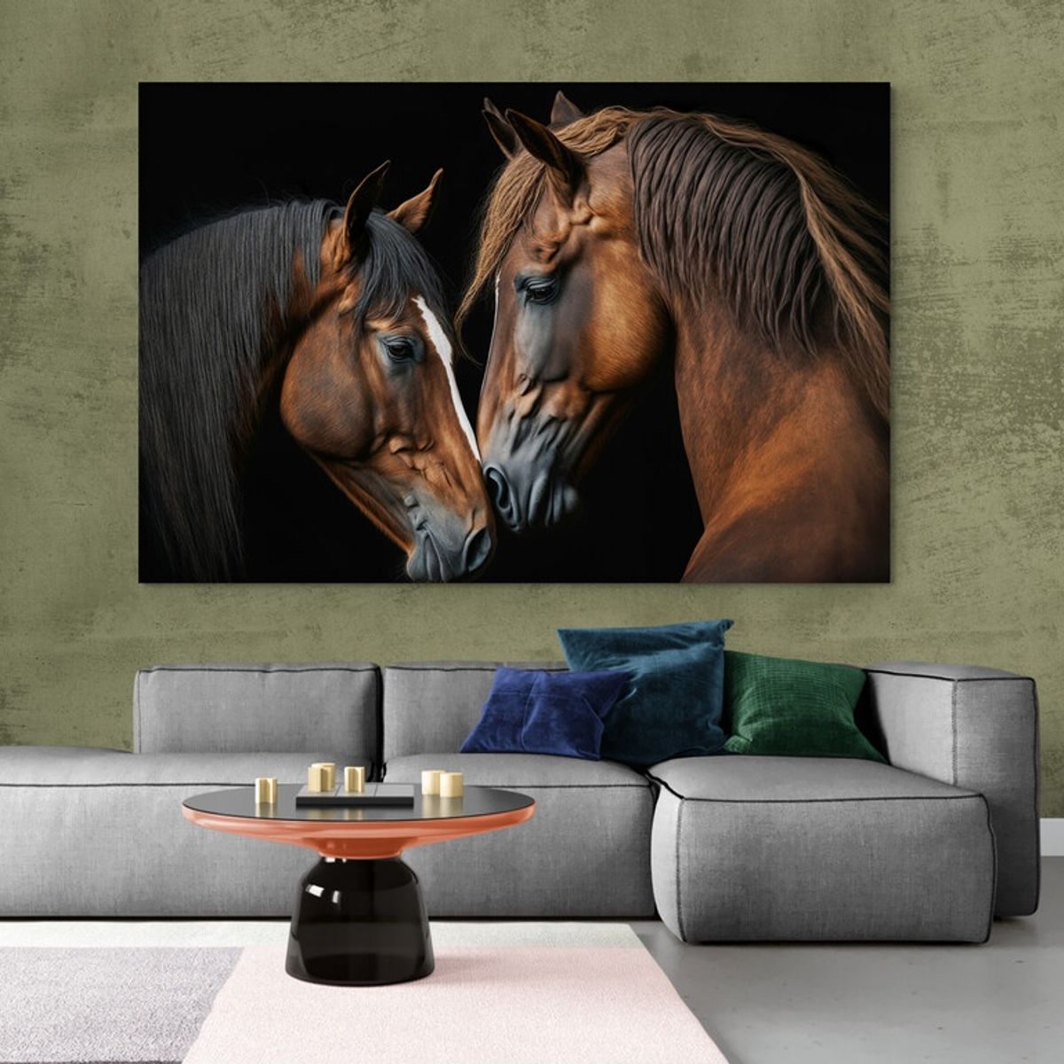 TAYRONA STORE - Cuadro En Lienzo Para La Sala Caballos 243 150x100cm