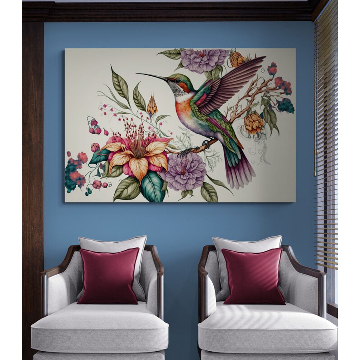 TAYRONA STORE - Cuadro En Lienzo Para La Sala Colibri 113 150x100cm